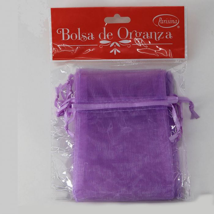 Bolsa de Organza Parisina Lila 7.5 x 10 cm