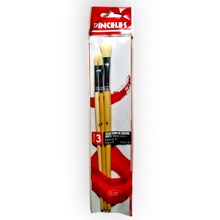 Pincel Plano Brochas De Cerdas Pincel De Cerda Plano Doarts 12