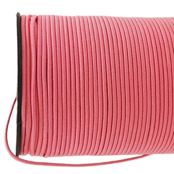 Cordón elástico redondo Rosa Palo 2mm x 3M. Labores, Costura y