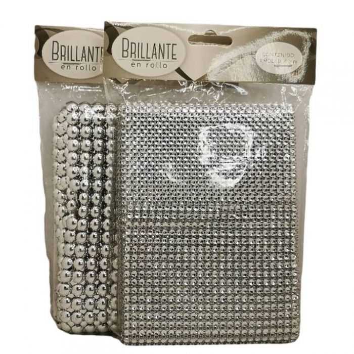 Cortinas Vestidos De Parisina Brillante En Rollo Plata Parisina Mm