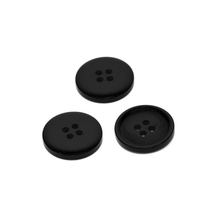 Botones Negros Para Saco. 4 Orificios 1.5 Cm. Paq. 5 Pzas