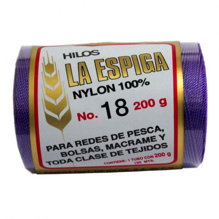 Hilo Nylon #18 color Morado Paquete de 4 pzs
