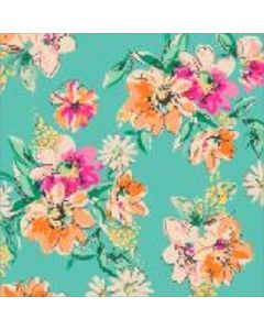 Jamaica 1.50 Estampado Flor Grande Verde Menta