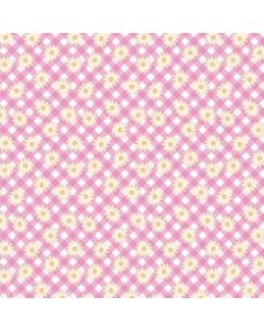 Micro Fibra Estampado Margarita Rombo Rosa Medio