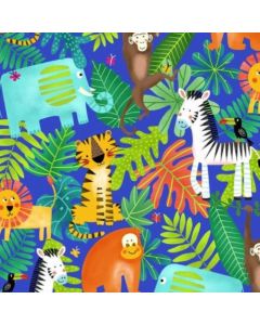 Silky Estampado 1.10 Jungla Azul Rey