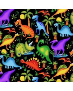 Silky Estampado 1.10 Dinosaurios Negro