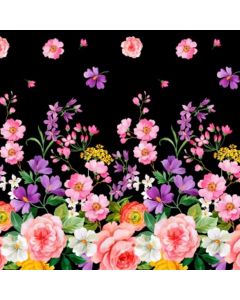 Silky Estampado 1.10 Flor Grande Negro