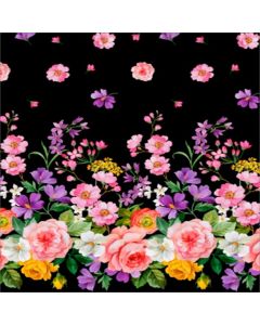 Silky Estampado 1.10 Flor Grande Negro