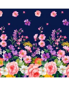 Silky Estampado 1.10 Flor Grande Azul Marino