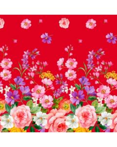 Silky Estampado 1.10 Flor Grande Rojo