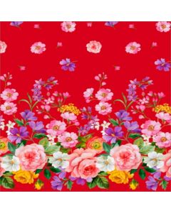 Silky Estampado 1.10 Flor Grande Rojo