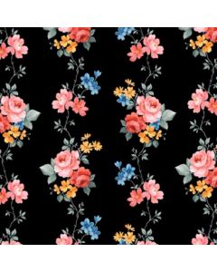Silky Estampado 1.10 Flor Chica Negro