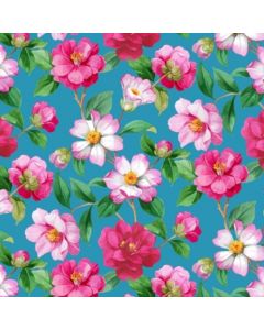 Silky Estampado 1.10 Flor Mediano Azul Turqueza