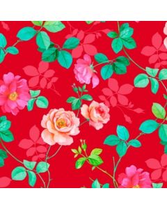 Silky Estampado 1.10 Flor Mediano Rojo