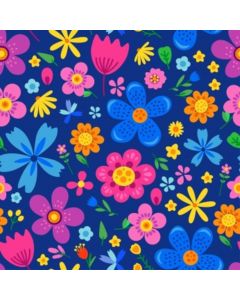 Silky Estampado 1.50 Flor Mediana Azul Rey