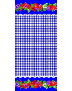 Cortina Tergal Zurich Fresas Azul Rey