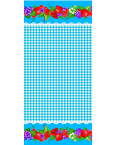 Cortina Tergal Zurich Fresas Azul Turquesa