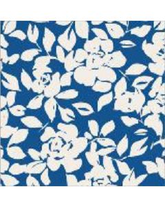 Gabardina Estampada Flor Mediana Azul Rey