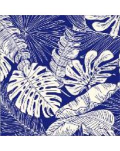 Gabardina Estampada Tropical Azul Rey