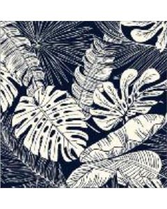 Gabardina Estampada Tropical Azul Marino