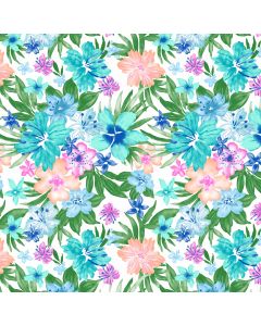 Brush Raya Estampado Flor Hawái Verde Agua