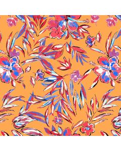 Magaly Estampado Flor Hawái Naranja