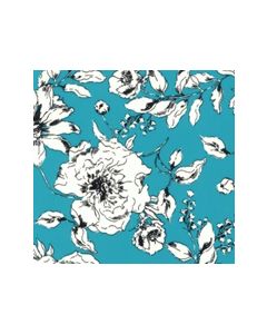 Microbrillalin Estampada Hojas Azul Turquesa