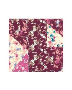Microbrillalin Estampada Parches Rojo Vino
