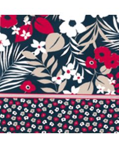 Microbrillalin Estampada Floral Azul Marino