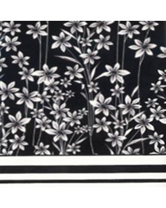Microbrillalin Estampada Cenefa Flores Negro