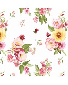 Linnen Estampado Flor Grande Blanco