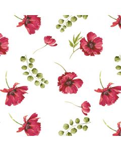 Linnen Estampado Flor Mediana Blanco