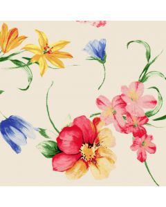 Linnen Estampado Flor Mediana Hueso