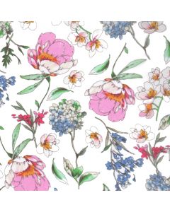 Linnen Estampado Flor Grande Azul Celo