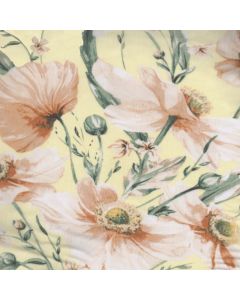 Linnen Estampado Flor Grande Amarillo Paja
