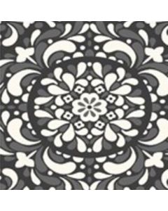 Loneta Española Mosaico Floral Gris Oxford