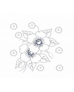 Manta para Bordar Flores Hueso