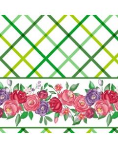 Mantel Roco Cenefa Rosas Blanco