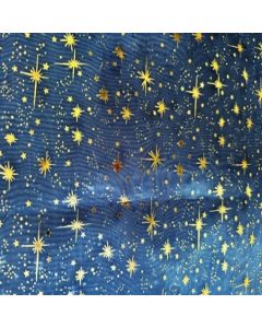Organza Estrellas Liso Azul Rey
