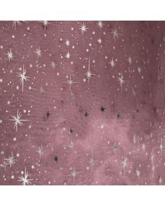 Organza Estrellas Liso Rosa Pastel