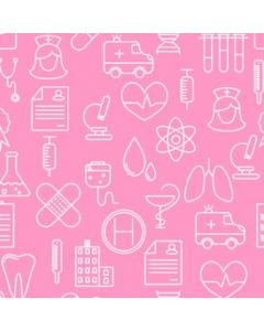 Pellón Quirúrgico Estampado Ambulancia Rosa Pastel