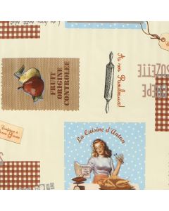 Plástico Fiestamesa Estampado Cocinera Café Beige