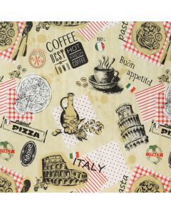 Plástico Fiestamesa Estampado Pasta Café Arena