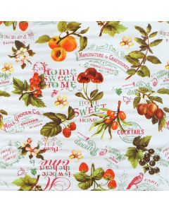 Plástico Fiestamesa Estampado Frutos Rojos Blanco