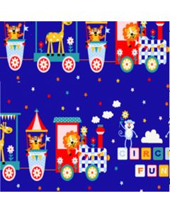 Polar Fleece Estampado Infantil Animales Azul Rey