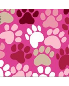 Polar Flannel Mascotas Huellas Medianas Rosa Fiusha