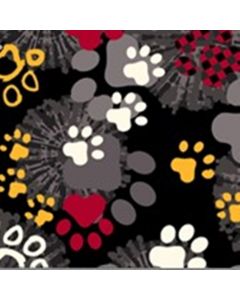 Polar Flannel Mascotas Huellas Negro