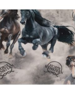 Polar Flannel Borrego Estampado Caballos Gris Plata 