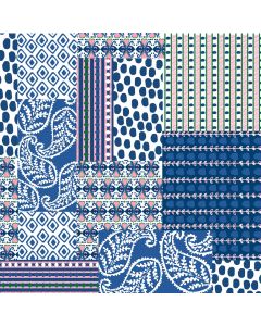 Rayón Chalis Patchwork Azul Marino
