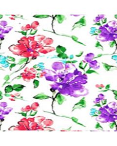 Rayon Chalis Flor Grande Blanco